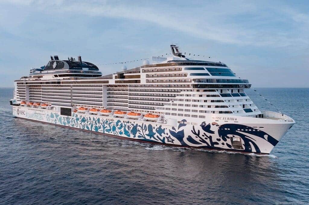 MSC Cruise in the sea