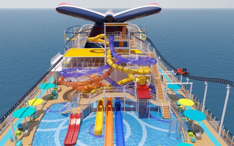 The top view of inside of a carnival cruise ship