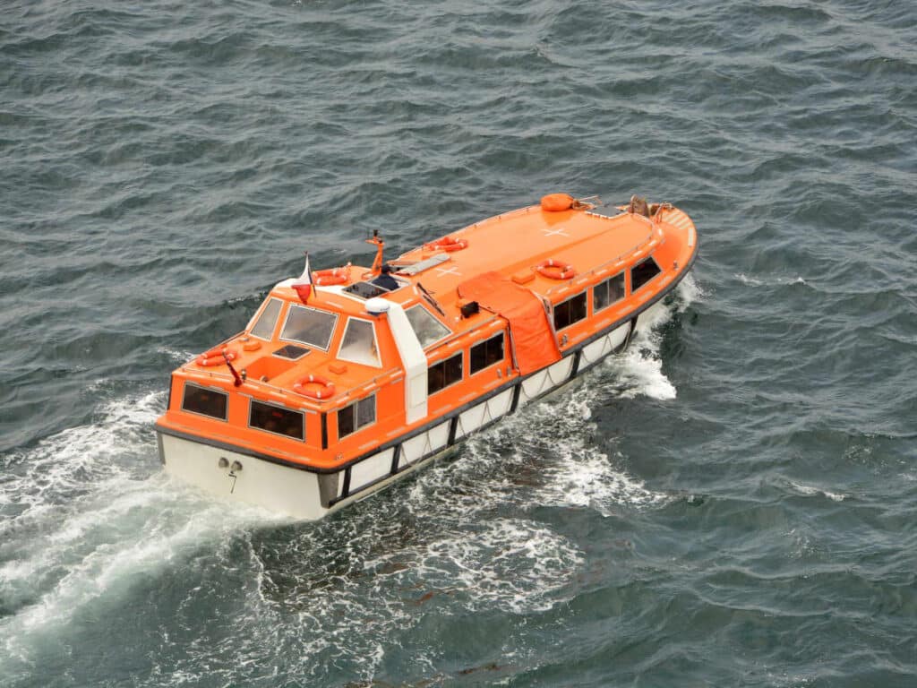 life boat in water