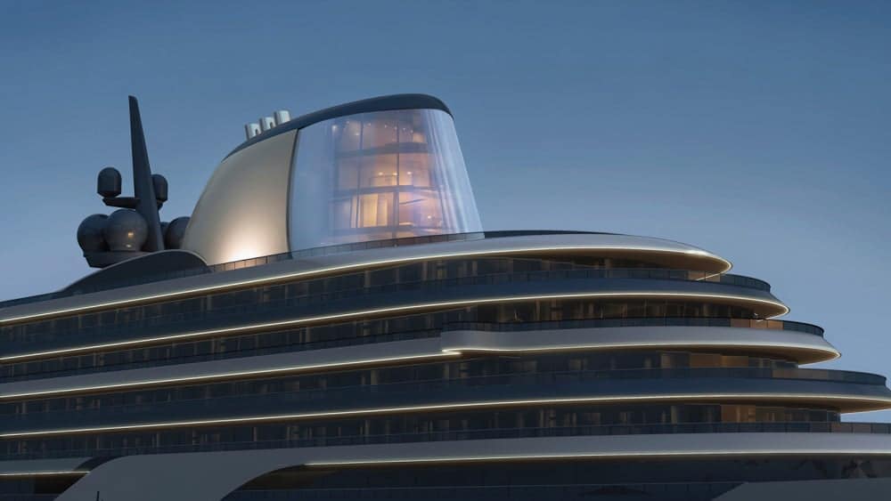 a close view of cruise ship