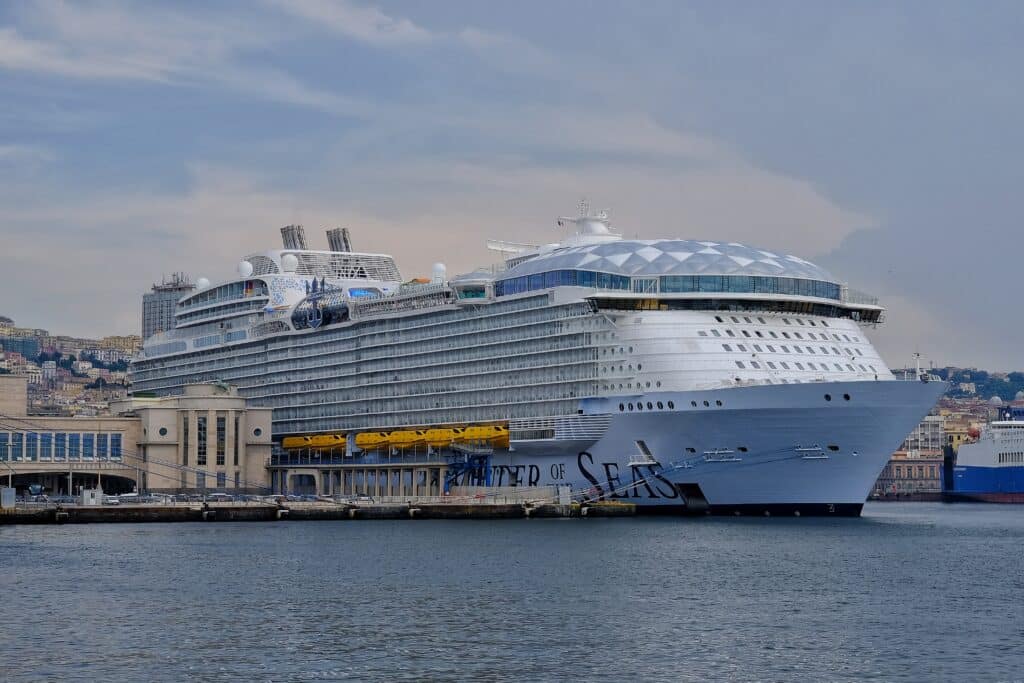 a cruise ship on the port