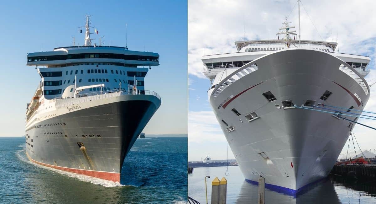 Ocean Liner and Cruise Ship on port