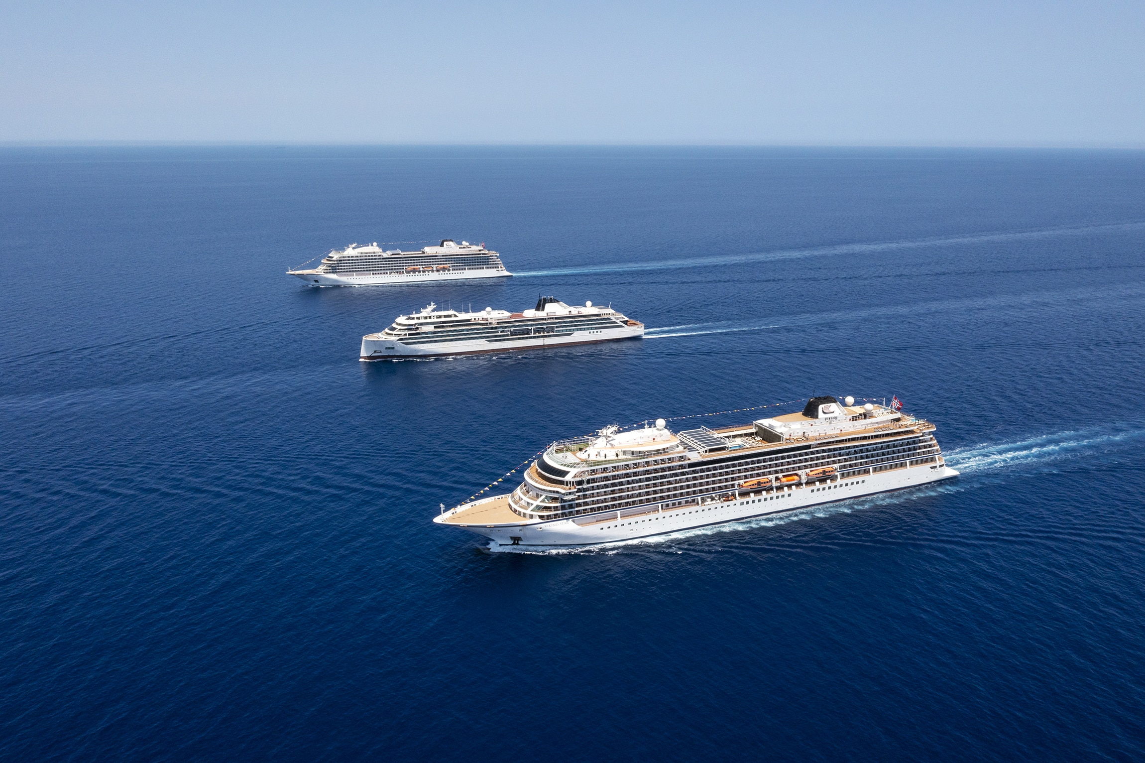 Viking Sea, Octantis and Star near Malta in the Mediterranean Sea.