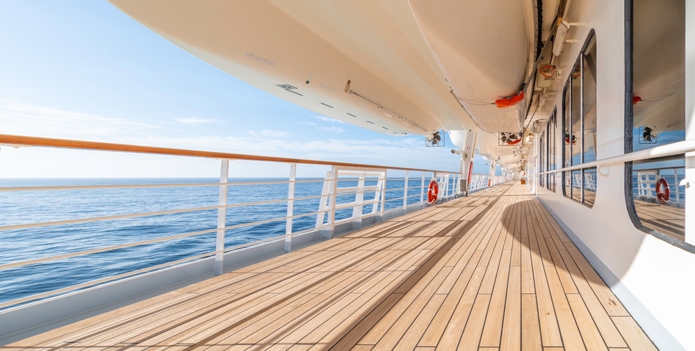 Bridge Promenade Of A Cruise Ship During Navigation