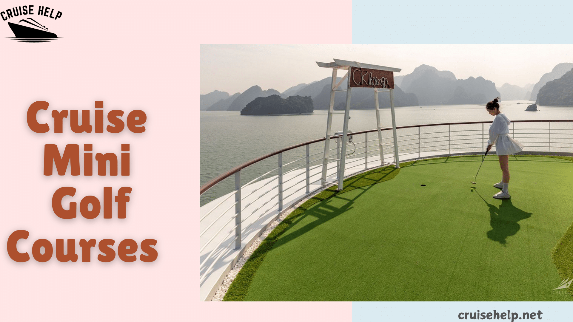 a woman playing golf in cruise Mini Golf Courses 